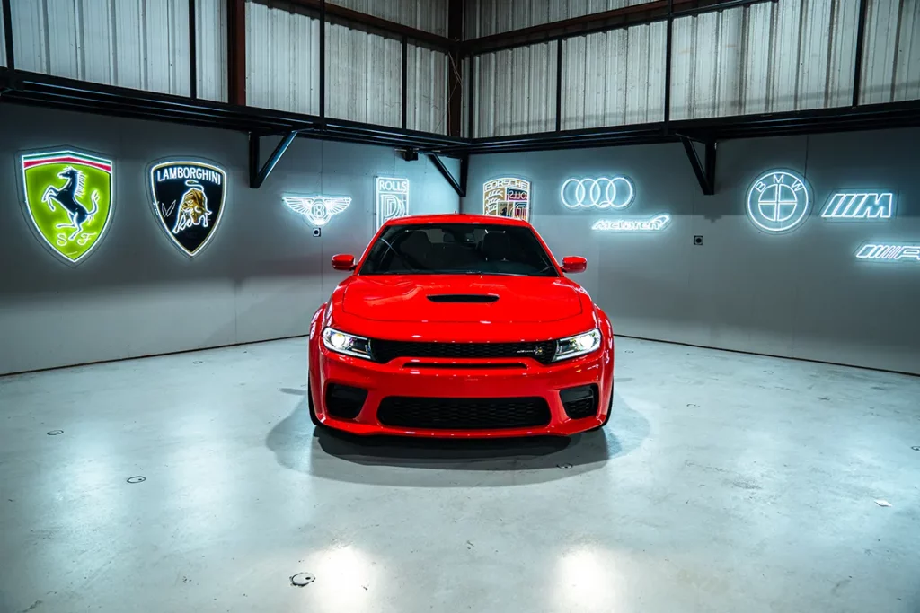 dodge charger red sca pack for rent in Houston