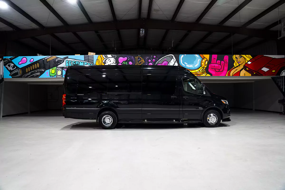 Black Sprinter Van Party Bus for rent Houston 10