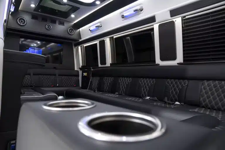 Black Sprinter Van Party Bus for rent Houston 7