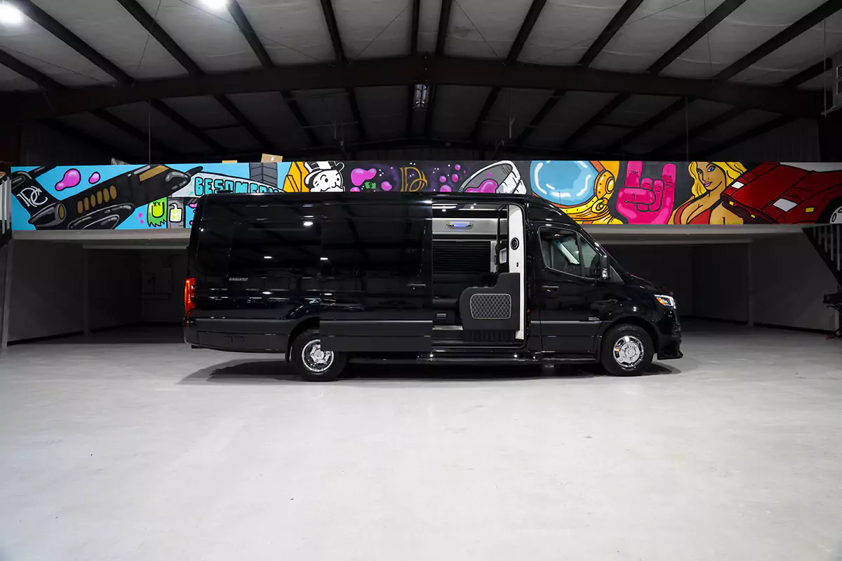 Black Sprinter Van Party Bus for rent Houston 9
